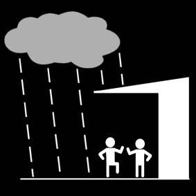play under the roof when it rains